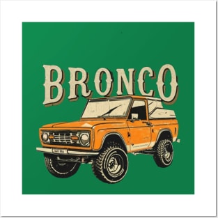 Retro 1987-1991 Ford Bronco w/Tires Posters and Art